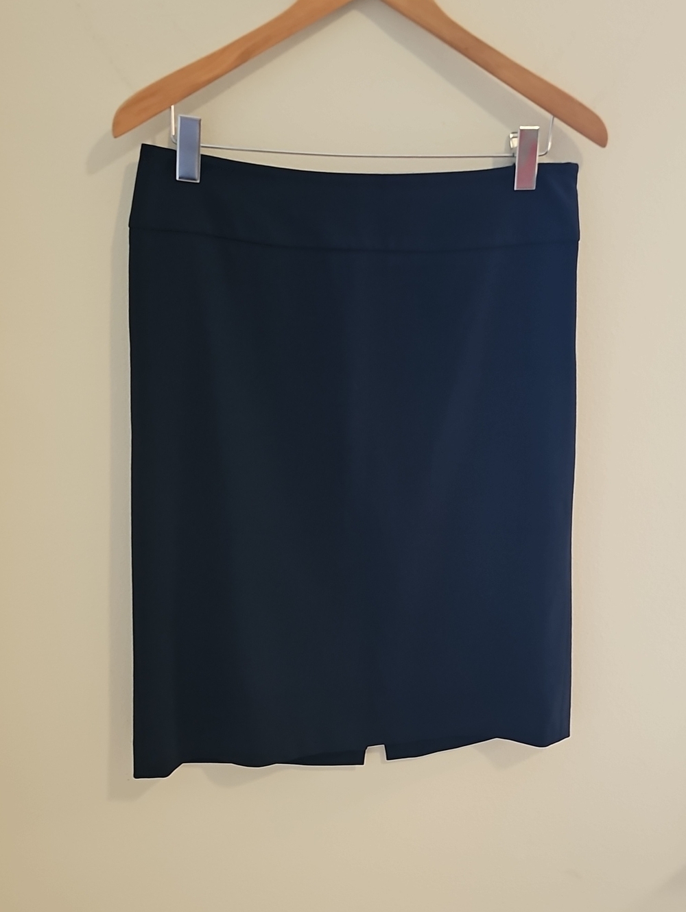 Banana Republic Stretch Wool Pencil Skirt Womens Size 8 Navy Blue Career 409802